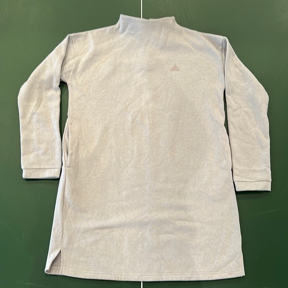Adidas sweatshirt dress medium mock neck pockets